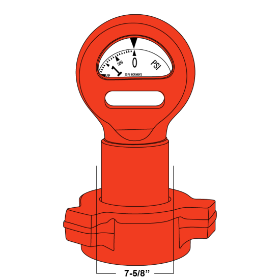 Oteco Style Mud Gauge Type D Nutted 