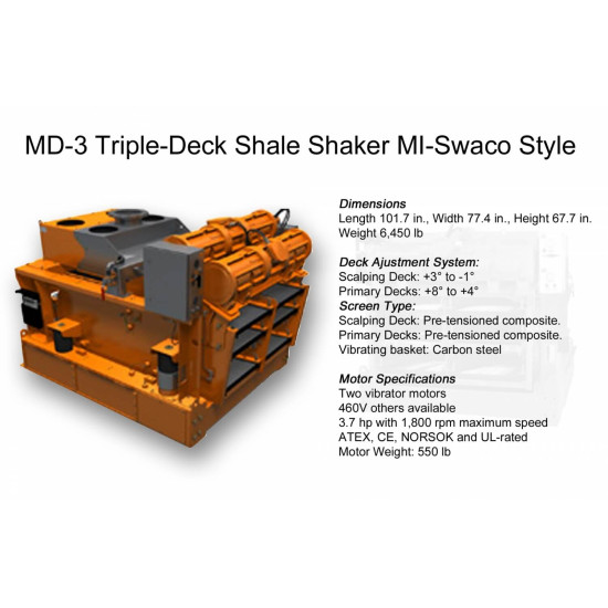 Showing image for MD-30 Triple-Deck Shale Shaker MI-Swaco Style (Most Powerful) MD-30 Triple-Deck Shale Shaker MI-Swaco Style (Most Powerful) MI-Swaco Style Shale Shakers image