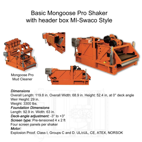 Showing image for Basic Mongoose Pro Shale Shaker MI-Swaco Style Basic Mongoose Pro Shale Shaker MI-Swaco Style MI-Swaco Style Shale Shakers image
