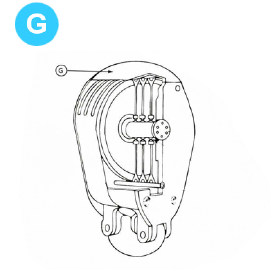 item#G Oil Country Style Traveling Block Series 70 Well Service Hood Eye Oil Country Style Series 70 Blocks image