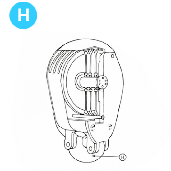 item#H Oil Country Style Traveling Block Series 70 Well Service Lower Bail Oil Country Style Series 70 Blocks image