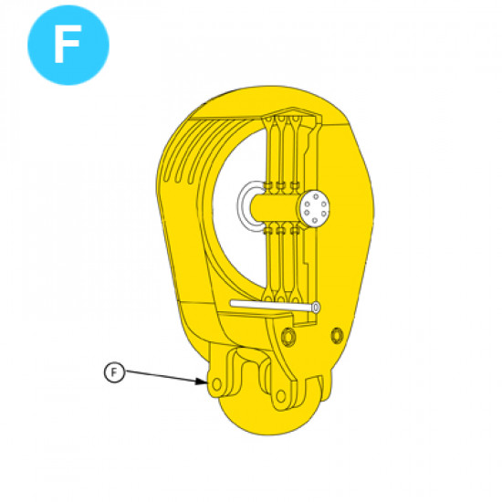 Showing image for item#F Traveling Block - Gardner Denver Style Lower Bail Pin item#F Traveling Block - Gardner Denver Style Lower Bail Pin Gardner Denver Style Blocks Parts image