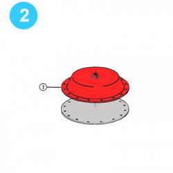 item#2 1" Full Flow Air Operated Regulator Diaphragm Cover item#2 1" Full Flow Air Operated Regulator Diaphragm Cover