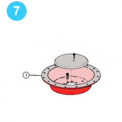 item#7 1" Full Flow Air Operated Regulator Diaphragm Cover item#7 1" Full Flow Air Operated Regulator Diaphragm Cover