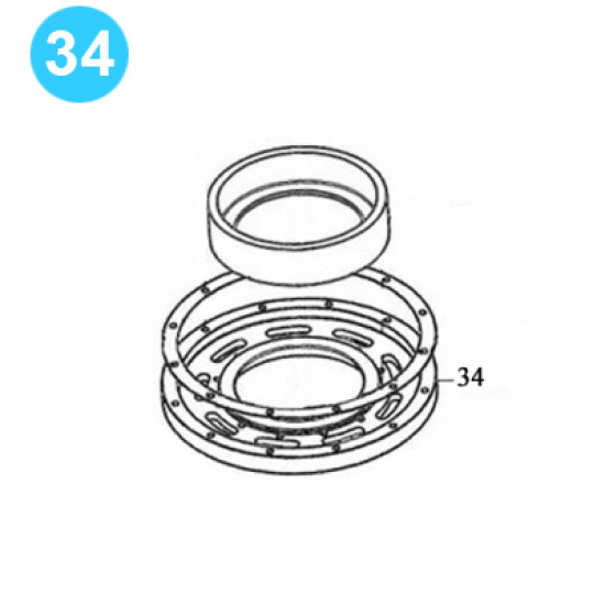 item#34 Foster Style Tubing Tong 5893R Bottom Bearing image