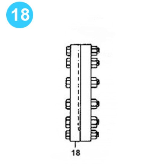 item#18 FA-1600 Type 1-1/2 Fluid-End Assembly Continental Emsco Style Suction Flange FA-1600 1-1/2 Fluid End Assembly image