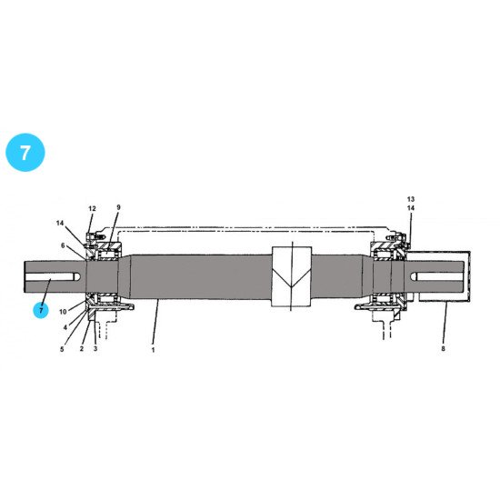item#7 F-650 Triplex Pumps Pinion Shaft Assemblies Continental Emsco Style Key image