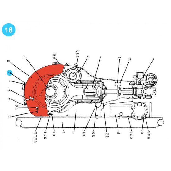 item#18 F-1000 General Assembly Continental Emsco Style Gasket image