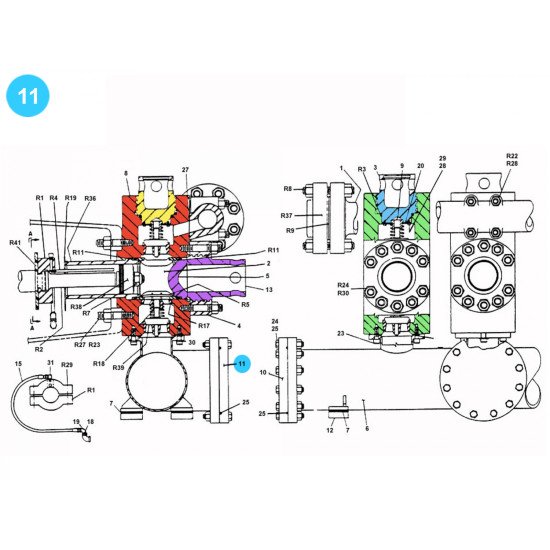 item#11 F-800 Fluid-End Assembly Continental Emsco Style Blind Suction Flange F-800 Fluid End Assembly image