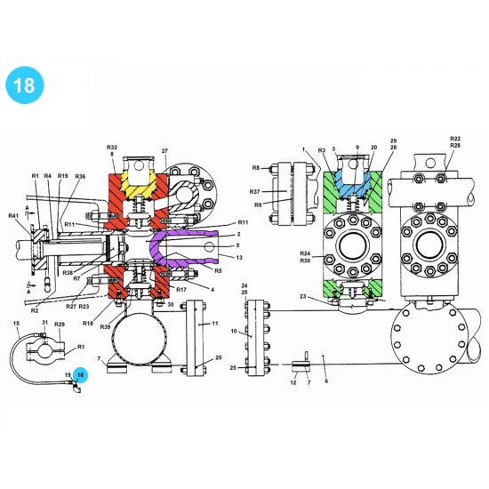 item#18 F-800 Fluid-End Assembly Continental Emsco Style 1