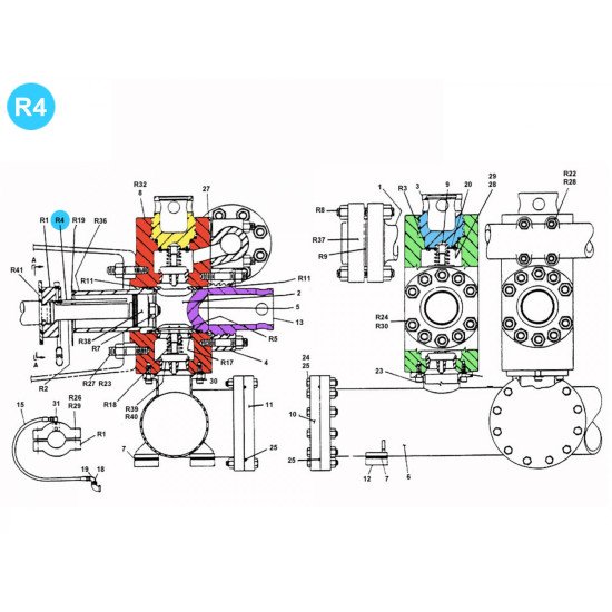 item#R4 F-800 Fluid-End Assembly Continental Emsco Style 1/4