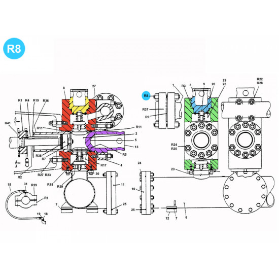item#R8 F-1000 Fluid-End Assembly Continental Emsco Style Studs w/Nuts image