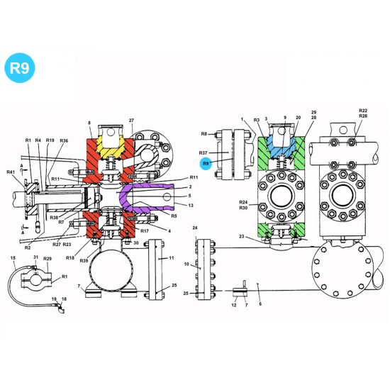 item#R9 F-1000 Fluid-End Assembly Continental Emsco Style Ring Joint Gasket F-1000 Fluid End Assembly image