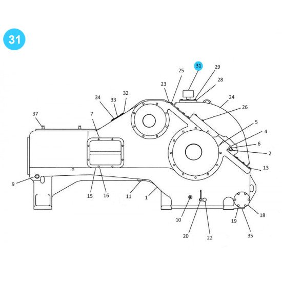 item#31 PXL Frame PAH Crosshead Gardner Denver Style Breather image