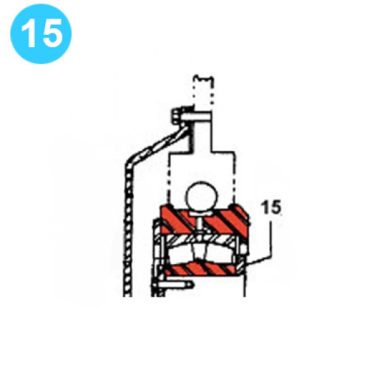 Showing image for item#15 F-1300 Crankshaft Assembly Continental Emsco Style Spacer, Main Bearing item#15 F-1300 Crankshaft Assembly Continental Emsco Style Spacer, Main Bearing image