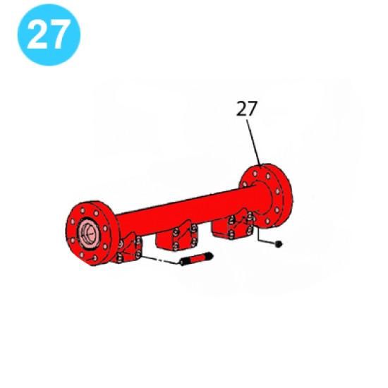 item#27 PZ-11HP Fluid Cylinder & Manifolds - 5000psi, Gardner Denver Style Manifold-Discharge image