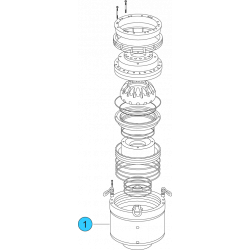 item#1 11 in - 10000 psi Wedge Cover Model Spherical Shaffer Style BOP Lower Housing - Flanged