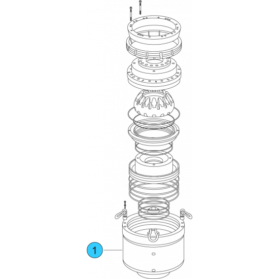 item#1 18 3/4 - 5000 psi Wedge Cover Model Spherical Shaffer Style BOP Lower Housing - Hubbed image
