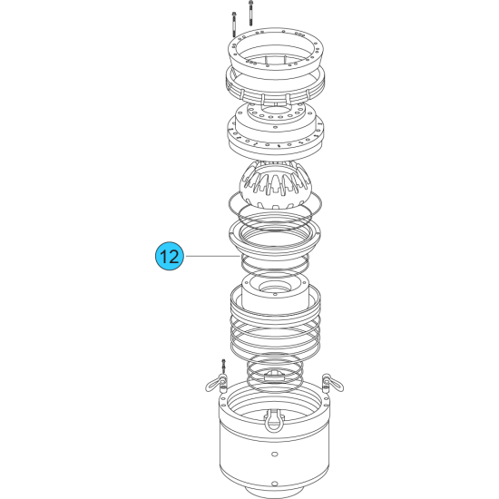 item#12 16 3/4 - 5000 psi Wedge Cover Model Spherical Shaffer Style BOP Seal Adapter I.D. (Upper) image