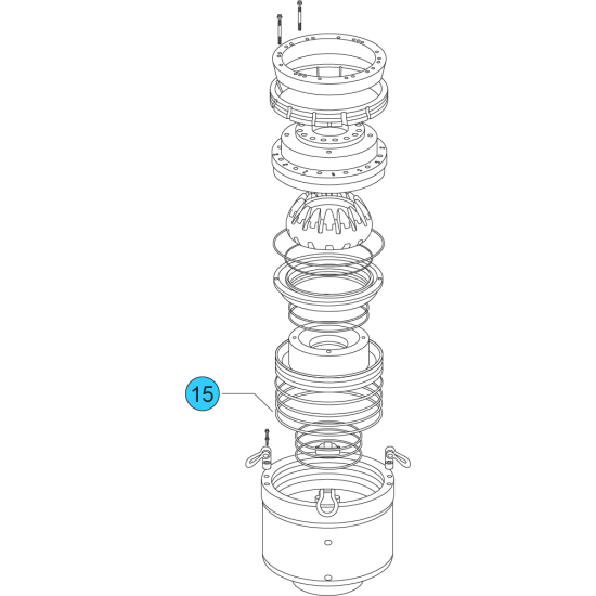 item#15 18 3/4 - 5000 psi Wedge Cover Model Spherical Shaffer Style BOP Wear Ring Piston image