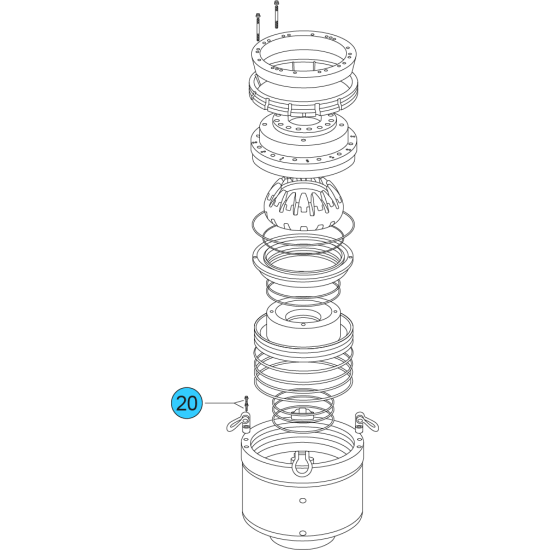 item#20 16 3/4 - 5000 psi Wedge Cover Model Spherical Shaffer Style BOP Socket Head image