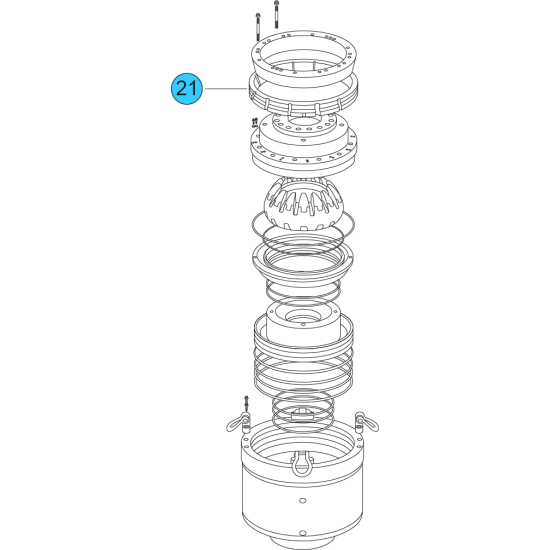 item#21 16 3/4 - 5000 psi Wedge Cover Model Spherical Shaffer Style BOP Locking Segment image