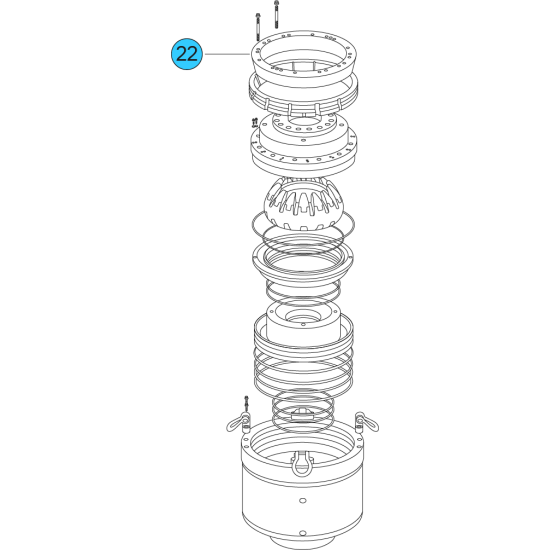 item#22 16 3/4 - 5000 psi Wedge Cover Model Spherical Shaffer Style BOP Locking Ring image