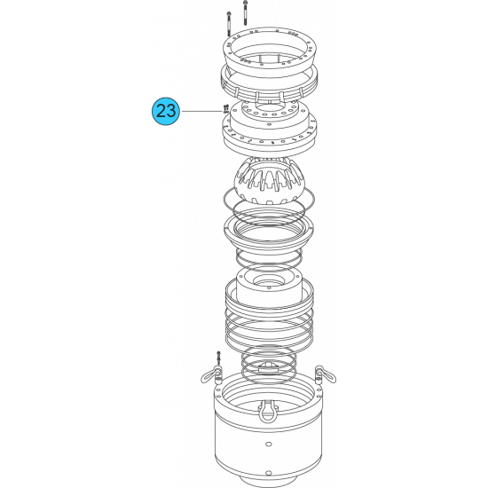 item#23 18 3/4 - 5000 psi Wedge Cover Model Spherical Shaffer Style BOP Key image
