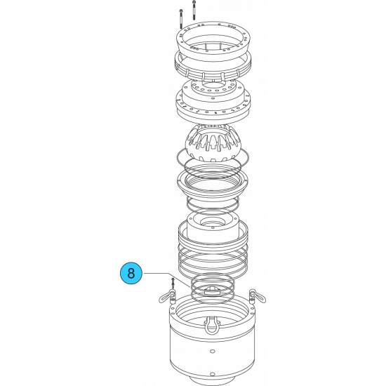 item#8 13 5/8 - 5000 psi Wedge Cover Model Spherical Shaffer Style BOP Seal Piston I.D. (lower) image