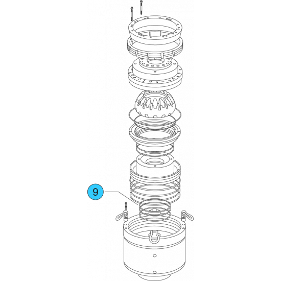 item#9 16 3/4 - 5000 psi Wedge Cover Model Spherical Shaffer Style BOP Seal Piston I.D. (Upper) 16-3/4