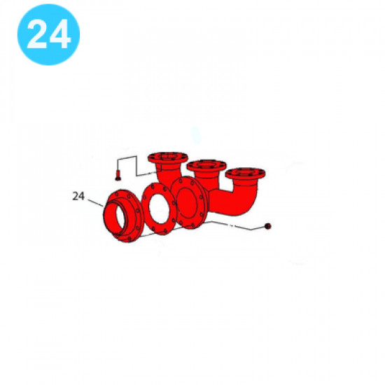 item#24 PZ-10 Fluid-end and Cylinder Parts Gardner Denver Style Flange, Suction Weldneck PZ-10 Fluid End & Cylinder Parts image