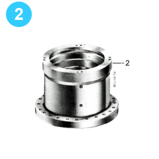 item#2 21 1/4 in - 5000 psi Wedge Cover Dual Model Spherical Shaffer Style BOP Intermediate Housing 21-1/4