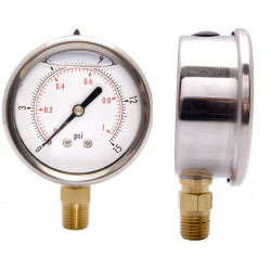 JB-GF 2 1/2" (63mm) 1/4" NPT with Standard Bottom Connection - Fillable JB-GF 2 1/2" (63mm) 1/4" NPT with Standard Bottom Connection - Fillable