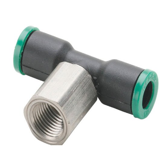 Showing image for 377PLP-8-6 Female Branch Tee Swivel Push-to-Connect Instant Pneumatic Fitting 377PLP-8-6 Female Branch Tee Swivel Push-to-Connect Instant Pneumatic Fitting Hydrauclic Check Valves- Parker image