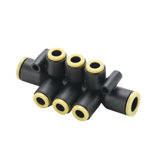 Showing image for 24PLPD-8M-4M Union Multiple Tee Double Push-to-Connect Instant Pneumatic Fitting 24PLPD-8M-4M Union Multiple Tee Double Push-to-Connect Instant Pneumatic Fitting image