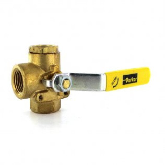 Showing image for V533P-8 Parker Three Way Diverter Valve 1/2 NPT Female Brass V533P-8 Parker Three Way Diverter Valve 1/2 NPT Female Brass Hydraulic Check & Control Valves image