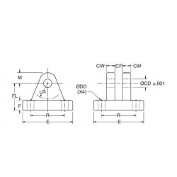 Clevis Bracket Series 2H Spherical Bearing Accessories Clevis Bracket Series 2H Spherical Bearing Accessories