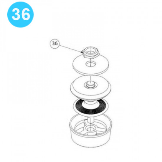 item#36 PZ-7 Fluid-end and Cylinder Parts Gardner Denver Style Locknut, Valve PZ-7 Fluid End & Cylinder Parts image