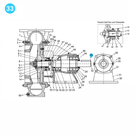 Showing image for item#33 Mission Style. Sizes: 8x6x18; 12x10x23; 14x12x22 (7500 GPM - 500 HP) Key, Coupling item#33 Mission Style. Sizes: 8x6x18; 12x10x23; 14x12x22 (7500 GPM - 500 HP) Key, Coupling Mission Style- Magnum XP image