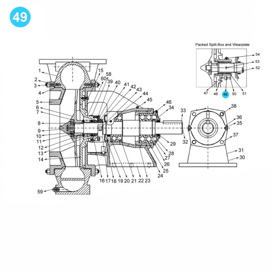 Showing image for item#49 Mission Style. Sizes: 8x6x18; 12x10x23; 14x12x22 (7500 GPM - 500 HP) Nut and Washer item#49 Mission Style. Sizes: 8x6x18; 12x10x23; 14x12x22 (7500 GPM - 500 HP) Nut and Washer Mission Style- Magnum XP image