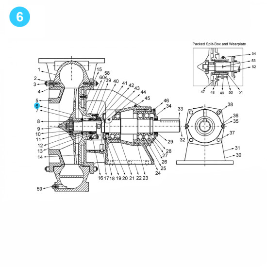 Showing image for item#6 Mission Style. Sizes: 8x6x18; 12x10x23; 14x12x22 (7500 GPM - 500 HP) Impeller, 8x6 Clockwise Rot. 18 item#6 Mission Style. Sizes: 8x6x18; 12x10x23; 14x12x22 (7500 GPM - 500 HP) Impeller, 8x6 Clockwise Rot. 18