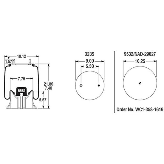 Showing image for 1138994 Down Air Spring 1138994 Down Air Spring Air Brake Systems image