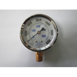 Gauge 6000 PSI Back Mounted Gauge, PN: 25400FG02F2