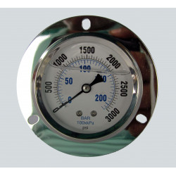 Gauge 3000 PSI Back Mounted Gauge, PN: 25400FG02F3