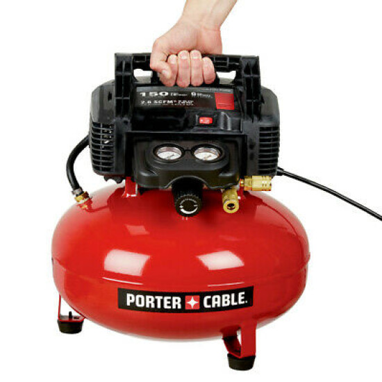 Porter-Cable C2002 0.8 HP 6 Gallon Oil-Free Pancake Air Compressor New Air Compressors image