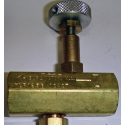 KNOB AND LOCKING HEAD — HEX- Brass — Piston Check 1/8" NPT FxF , PN: KLF125B