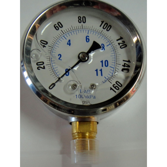 Gauge 0-160 psi, PN: SEC-201L-254F, PN: 25400FG02L160 image