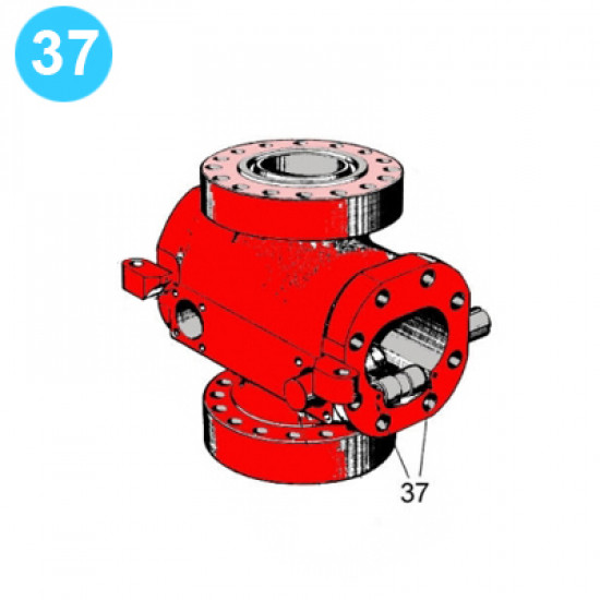 item#37 7 in, 10 in - 10000 psi Type F BOP Cameron Style Fitting. Grease image