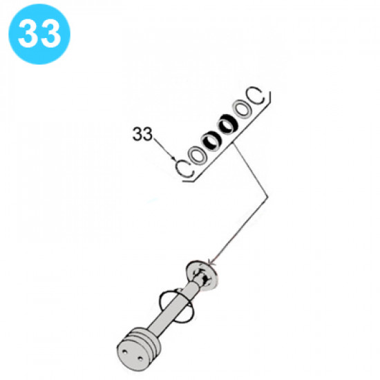 item#33 6 in - 5000 psi Type SS BOP Cameron Style Wire Retainer Ram Operating Piston Rod Seal image