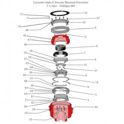 Item#75 7-1/16"-10000psi Cameron Style Type D Annular Inner Cylinder ID Back Up Ring Item#75 7-1/16"-10000psi Cameron Style Type D Annular Inner Cylinder ID Back Up Ring
